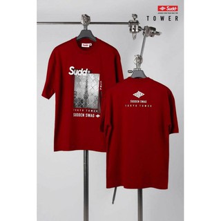 Sudd® เสื้อยืดโอเวอร์ไซส์ รุ่น Tower สีแดง