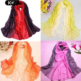 ‴แฟชั่นผ้าพันคอ Casual Pastoralism การพิมพ์ชีฟอง Gradient Ramp Scarf