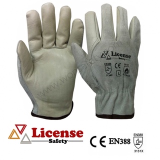 ถุงมือนิรภัยงานเชื่อม ถุงมืออาก้อนหนังวัว ถุงมือช่างเชื่อม Argon welding Gloves (Size.M)