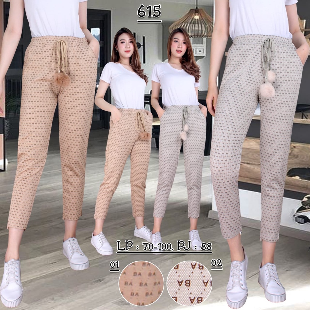 KATUN AP-615 กางเกงขายาวผู้หญิงคุณภาพระดับพรีเมียมนําเข้า วัสดุผ้าฝ้ายยืดพรีเมี่ยมนําเข้าเอวยางยืดเต