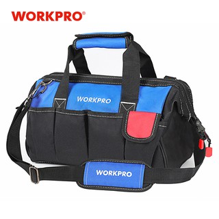 WORKPRO กระเป๋าเครื่องมือ  14 นิ้ว กระเป๋าช่าง กระเป๋าคาดเอว กระเป๋าใส่เครื่องมืออิเล็คโทรนิคกันน้ำ