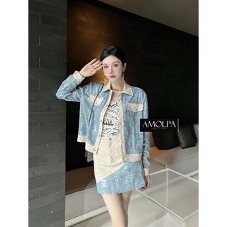 SET JACKET SKIRT CHANEL DENIM 2022SS