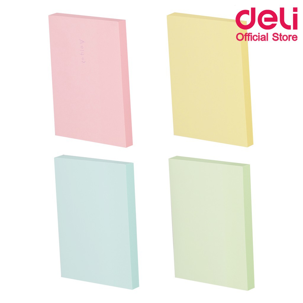 กระดาษโน๊ตมีกาวในตัว 3x4 นิ้ว  100แผ่น/ก้อน Deli A01402 Sticky Notes