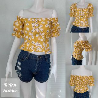 เสื้อแขนตุ๊กตา แต่งกระดุมหน้า พร้อมส่ง