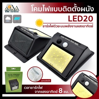 SHE outdoor 0130101248 โคมไฟแบบติตตั้งผนัง พลังงานแสงอาทิตย์ Motion Sensor Solar Power Led Light Outdoor Garden Wall Lam