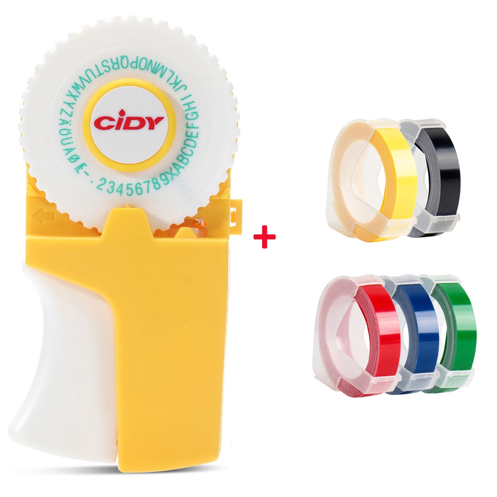 (พร้อมเทป 5 เทป) CIDY C1880 ลายนูนผู้ถือฉลาก DYMO 1880 สําหรับ 9 มม.dymo/motex/cidy 3D 12965 1880 เต