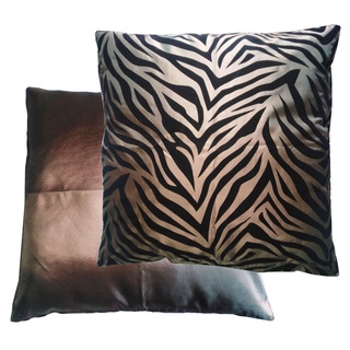 A47-Thai Silk Pillow Covers ปลอกหมอนอิง ไหมไทยลายเสื้อ 17×17 นิ้ว 1 คู่ สีน้ำตาล