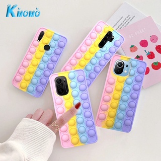 เคสโทรศัพท์มือถือแฟชั่น Pop It Case แบบซิลิกาเจล ลายสีรุ้ง สําหรับ Xiaomi Mi 11 10 9 8 X3 Pro M3 F3 Redmi K20 Note 11 11s Pro 10 9 9s 8 7 Pro 10X 9A 9i 9C 9T 8 8A K40 K30