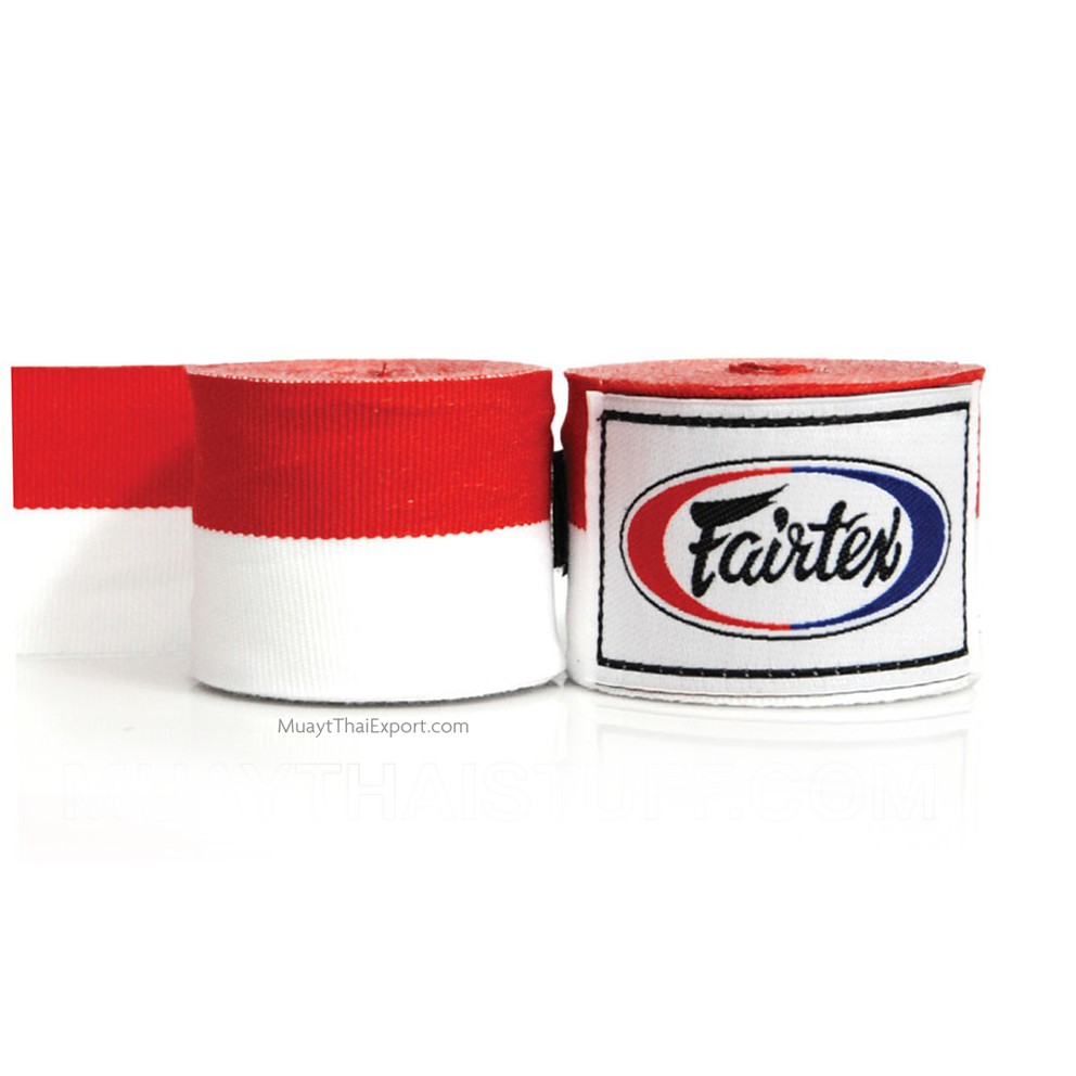 พร้อมส่งค่ะ💖FAIRTEX แฟร์เท็กซ์ ผ้าพันมือ คอตตอนอย่างดี ผ้ายืด FAIRTEX Handwraps HW2 White/Red ขาวแดง