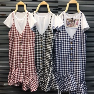 ชุดเอี๊ยมกระโปรง แถมเสื้อตัวใน