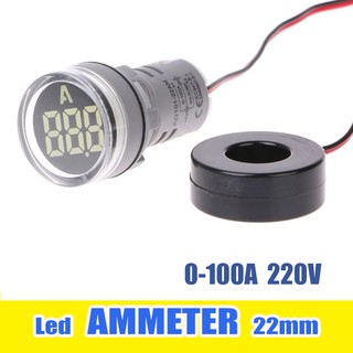 แอมป์มิเตอร์วัดกระแสไฟฟ้า Ammeter led Lamp 22mm   0-100A