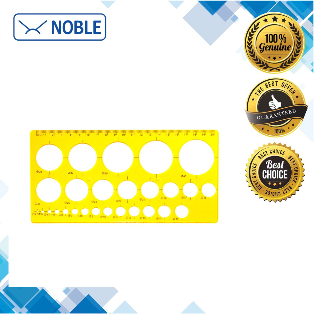 NOBLE Circle Template - 27 Circles With Different Sizes (21 cm)