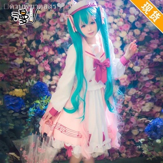 ♀V Home miku Singer Sakura Hatsune Miku Cos เสื้อผ้าผู้หญิงชุดคอสเพลย์ที่มีสีสันชุด Lolita Sakura Miku