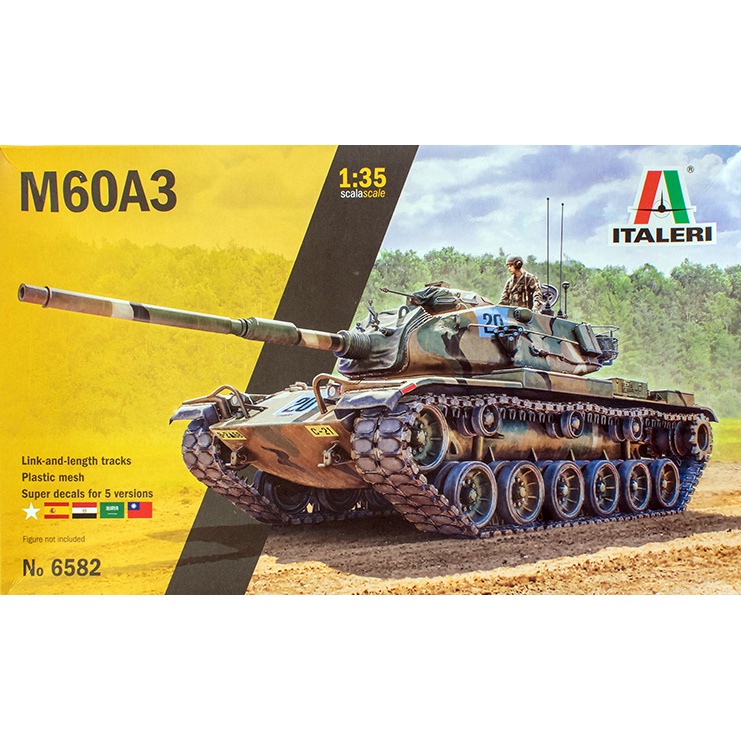 1/35 M60A3 Tank, Italeri #6582 รถถัง M 60A3 ของ ทบ.ไทย สามารถซื้อรูปลอกเพิ่มเพื่อทำตัวไทยได้ด้วย