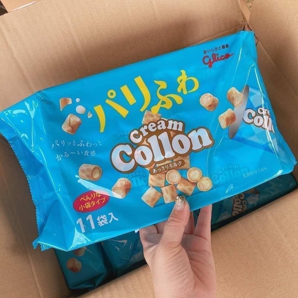 Glico Cream Colon Large bag 11bags ✨😍🇯🇵 กูลิโกะครีมโคลอน วาฟเฟิลกรอบไส้ครีมนมฮอกไกโด 🥛🐄  ✨ โคล่อน จา