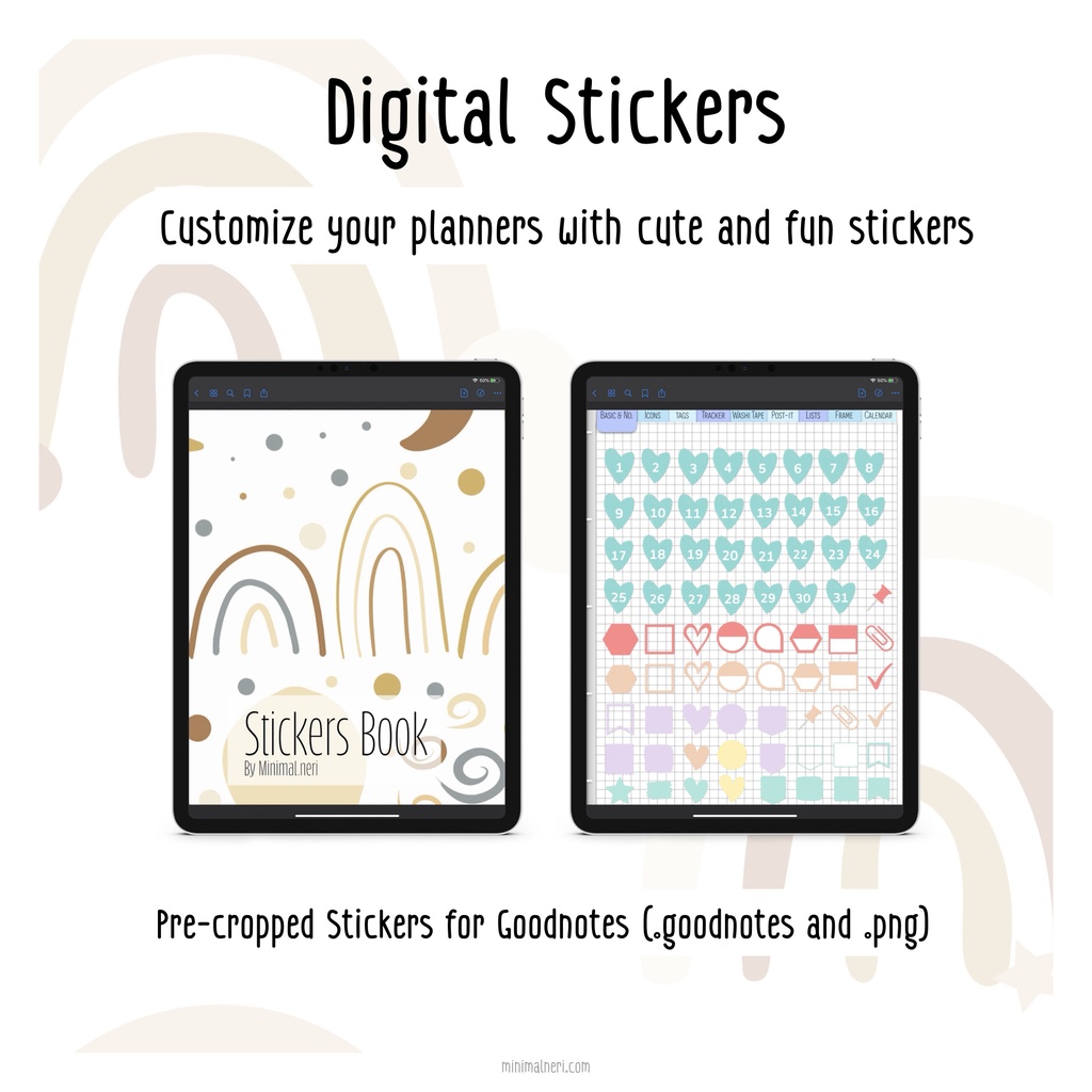 Digital Stickers Book for Digital Planner (.goodnotes and .png)