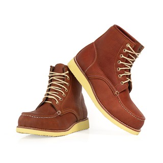 รองเท้าหนังวัวแท้ ชามัวร์ ชนิดนิ่ม บูท หุ้มข้อ สีน้ำตาลแทน StepPro Boots Code 956