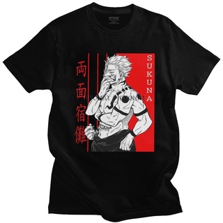 คอลูกเรือพร้อมส่ง เสื้อยืดแขนสั้น ผ้าฝ้าย 100% พิมพ์ลายอนิเมะ Jujutsu Kaisen Yuji Itadori Ryomen Sukuna หลากสี แฟชั่นฤดู