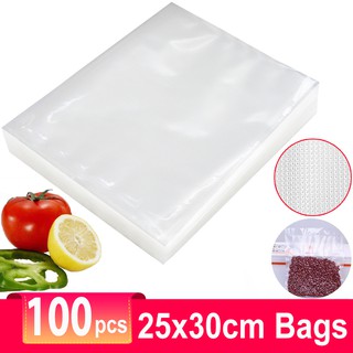 100ใบ 25x30ซม Bags เครื่องซีลสูญญากาศ ปิดปากถุง รุ่น 25x30cm Vacuum Sealer Food Bag