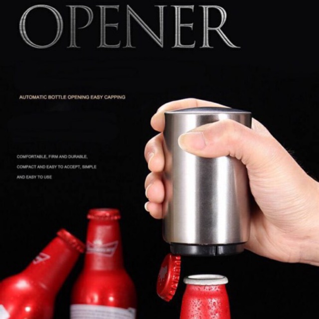 Bottle Opener ที่เปิดฝาขวดอัตโนมัติ เพียงแค่กดก็เปิด สำหรับเปิดฝาขวดเบียร์ โซดา น้ำอัดลม วัสดุเป็นสแตนเลส มีทั้งหมด 5 สี