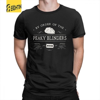 ลายน่ารัก ❏❁By order of the peaky blinders cool printed o neck o neck tee cotton t shirt ผู้ชาย