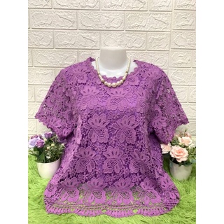 เสื้อแขนสั้นลูกไม้เสื้อคุณแม่ อก46"ใส่ออกงานใด้