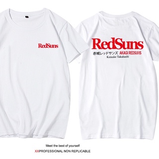 เสื้อยืดแขนสั้น พิมพ์ลายตัวอักษร D Red Sun Akagi Team Redsuns ดัดแปลง สําหรับรถยนต์ RX-7 แฟชั่น