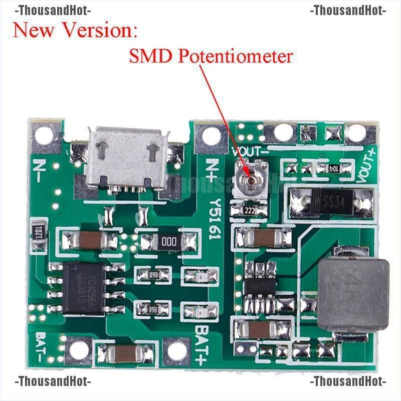 ชุดบอร์ดโมดูลชาร์จแบตเตอรี่ลิเธียมไอออน TP4056 3.7V 4.2V 9V 5V 2A 18650 DIY