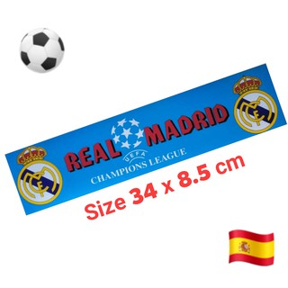 สติ๊กเกอร์ทีมฟุตบอล REAL MADRID #Real Madrid CF #สโมสรฟุตบอลเรอัลมาดริด ขนาด กว้าง 8.50 cm. ยาว 34 cm.
