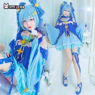 หิมะ Hatsune Miku Hatsune cos Hatsune Miku 2 ดาวและหิมะเจ้าหญิงการ์ตูนเครื่องแต่งกายคอสเพลย์ชุดหญิง