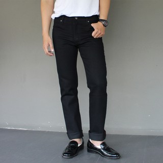 Zebra Jeans กางเกงยีนส์ชาย(Size28-44)ขากระบอกเล็กผ้ายืดสีดำ