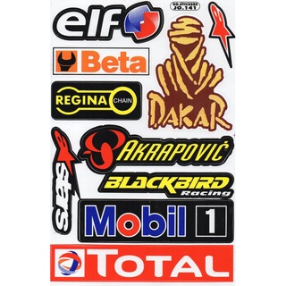 สติกเกอร์แต่งรถ ติดรถยนต์ รถมอเตอร์ไซค์ หมวกกันน็อค โลโก้ สปอนเซอร์ Racing sticker Sponsor ขนาด 27 x 18 cm ST261