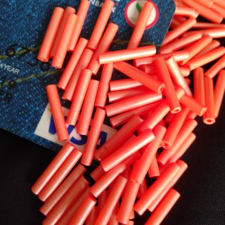DIY ลูกปัดปล้องสีส้ม 100 ชิ้น 15 บาท
