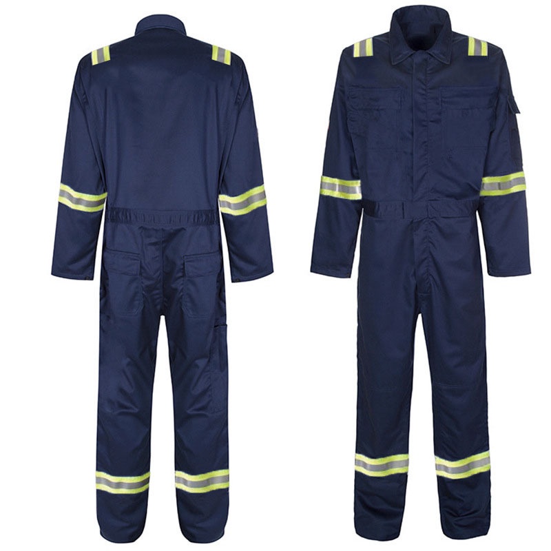 ℡Size M-5XL Men 100% Cotton Work Coveralls Repairman Coveralls with Reflective Strip Working Welding Uniforms Safety Clo #2