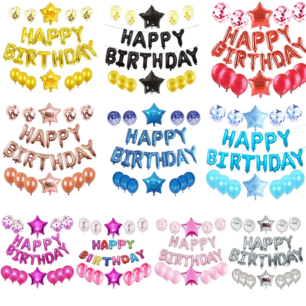 มีส่งด่วนภายในวัน วันลูกโป่งตัวอักษรวันเกิด Party25 ชิ้น ไม่รวมที่สูบกาวเจล