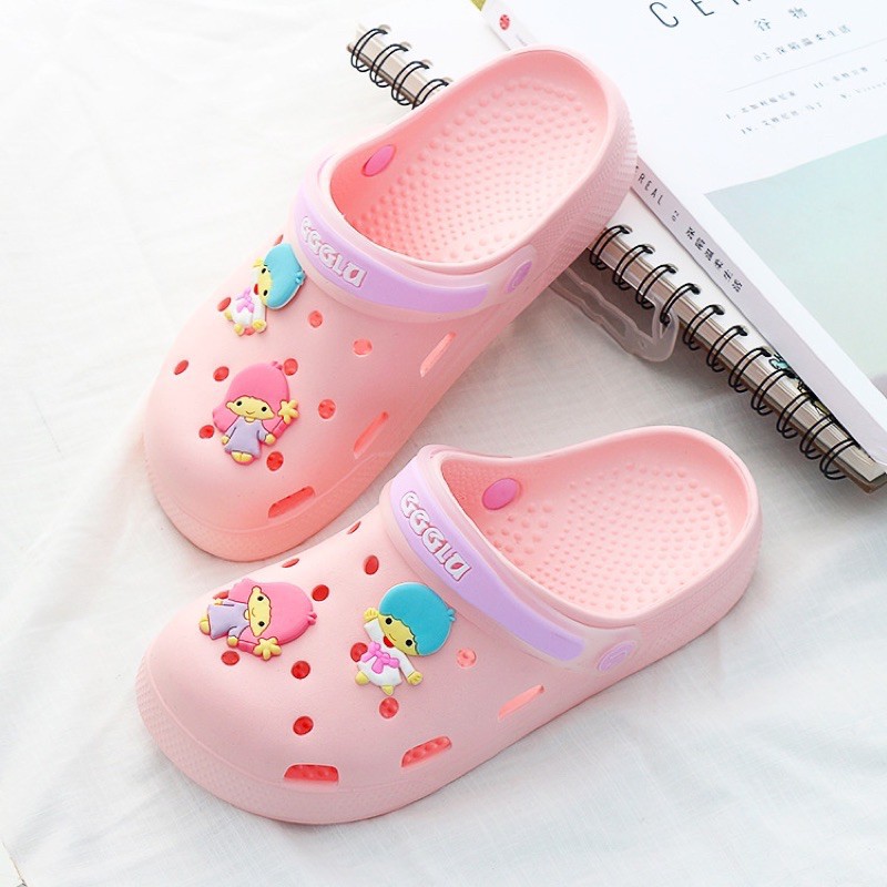 สวมสบาย▨■🔥พร้อมส่ง🔥รองเท้าแตะยางนิ่มแบบสวมรัดส้น Little Twin Stars ลิตเติ้ลทวินสตาร์ รองเท้าหัวโต น้