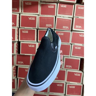 Vans Classic Slip On สีดำ-ขาว ✅ พร้อมกล่อง/จ่ายชำระปลายทางได้