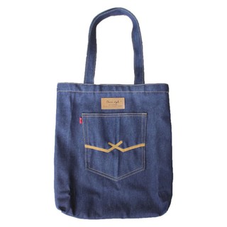 Pom N Jeans กระเป๋ายีนส์วินเทจ กระเป๋าผ้า 14x16" Jeans Bag Tote Bag