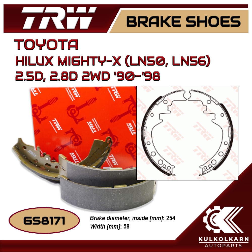 ก้ามเบรคหลัง TRW สำหรับ HILUX MIGHTY-X (LN50, LN56) 2.5D, 2.8D 2WD '90-'98 (GS8171)