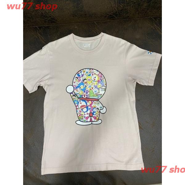 wu77 shop เสื้อยืด Uniqlo ลาย Takashi Murakami X Doraemon Size S อก 35 ยาว26 สภาพ 90% เสื้อยืด ผู้ชาย ดพิมพ์ลาย เสื้อยืด