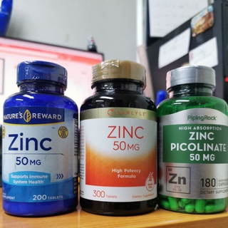 Zinc Natures Truth Chelated Zinc Gluconate 50mg Swanson Zinc Picolinate 22mg Natural Factors Zinc Chelate สังกะสี