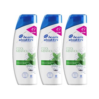 🔥สินค้าขายดี!! เฮดแอนด์โชว์เดอร์ แชมพู คูล เมนทอล 140 มล. แพ็ค 3 ขวด Head &amp; Shoulders Shampoo Cool Menthol 140 ml x 3