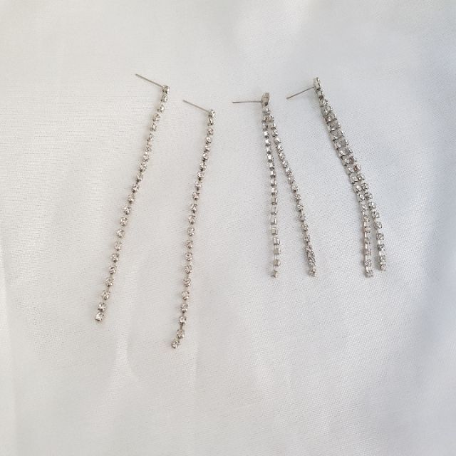 Long diamond earrings