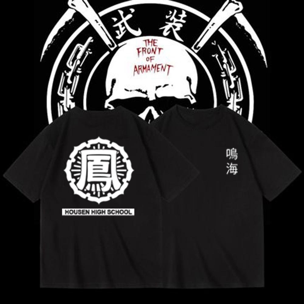 NEW เสื้อยืดแขนสั้น ผ้าฝ้าย พิมพ์ลาย CROWS ZERO 2 SCHOOL HOUSEN สําหรับผู้ชายT-shirt