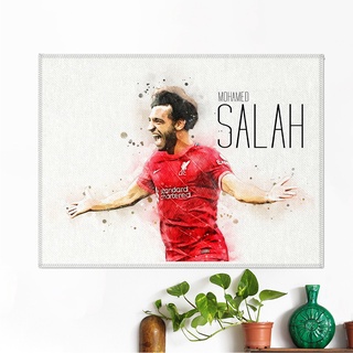 โปสเตอร์ ผ้าแคนวาส Mohamed Salah (1) Liverpool โมฮาเหม็ด ซาลาห์ นักเตะ ลิเวอร์พูล ภาพวาด ศิลปะ นักบอล นักฟุตบอล