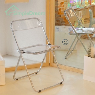 เก้าอี้ใส เก้าอี้อะคริลิค สไตล์เกาหลี สีใส fold chair sim6