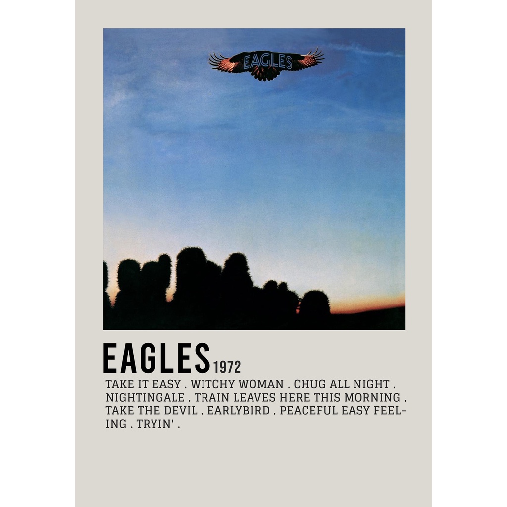 โปสเตอร์ปกอัลบั้ม Eagles โดย Eagles สําหรับห้อง/บาร์เบอร์ยิม