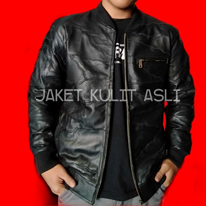 (จัดส่งแล้ว) NEWEST MODEL ABRAG JACKET WITH GENUINE LEATHER COLLAR BOMBER MODEL