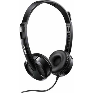 หูฟัง Rapoo รุ่น H100 Wired Stereo Headset (HT-H100P-BK)พอร์ตเสียง 3.5 มม. มาตรฐาน