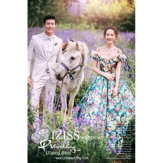 ชุดคู่ถ่ายพรีเวดดิ้ง &amp; ชุดแต่งงานแฟนซี ชายหญิง "ธีมสีเขียว-ขาว" PW316